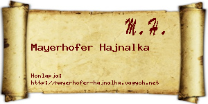 Mayerhofer Hajnalka névjegykártya